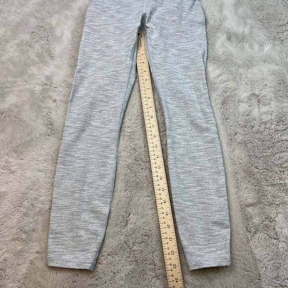 Lululemon Womens 4 Train Times Pants Crop Leggings Grey White Heathered Mesh - Picture 8 of 14